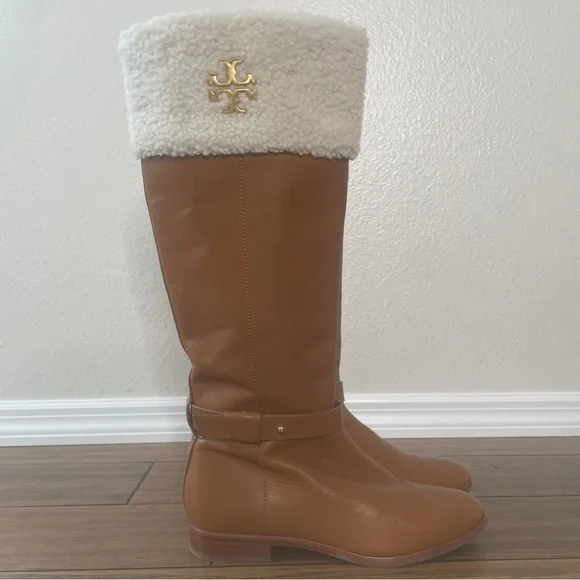 Tory Burch boots Shearling Leather Everly boots tall knee high boots luxury boot - Picture 6 of 16